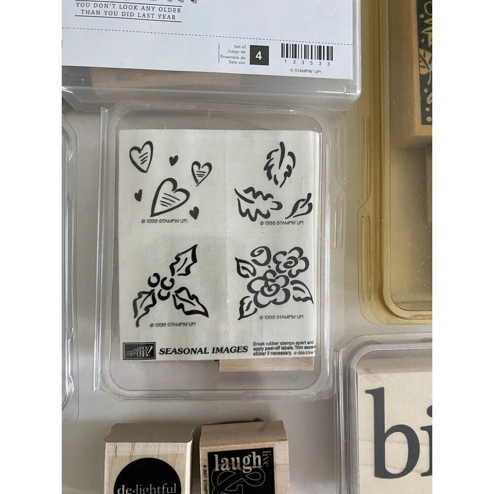 STAMPIN' UP!  MIXED lot of Discontinued Mounted Rubber Stamps Vintage 2000’s